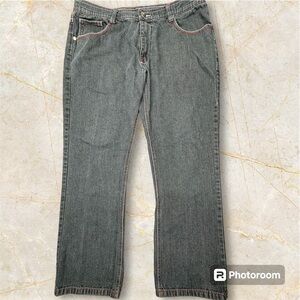 Men's Red Ape Embroidered Black-Grey Loose Fit
Streetwear Baggy Jeans Sz 42x32